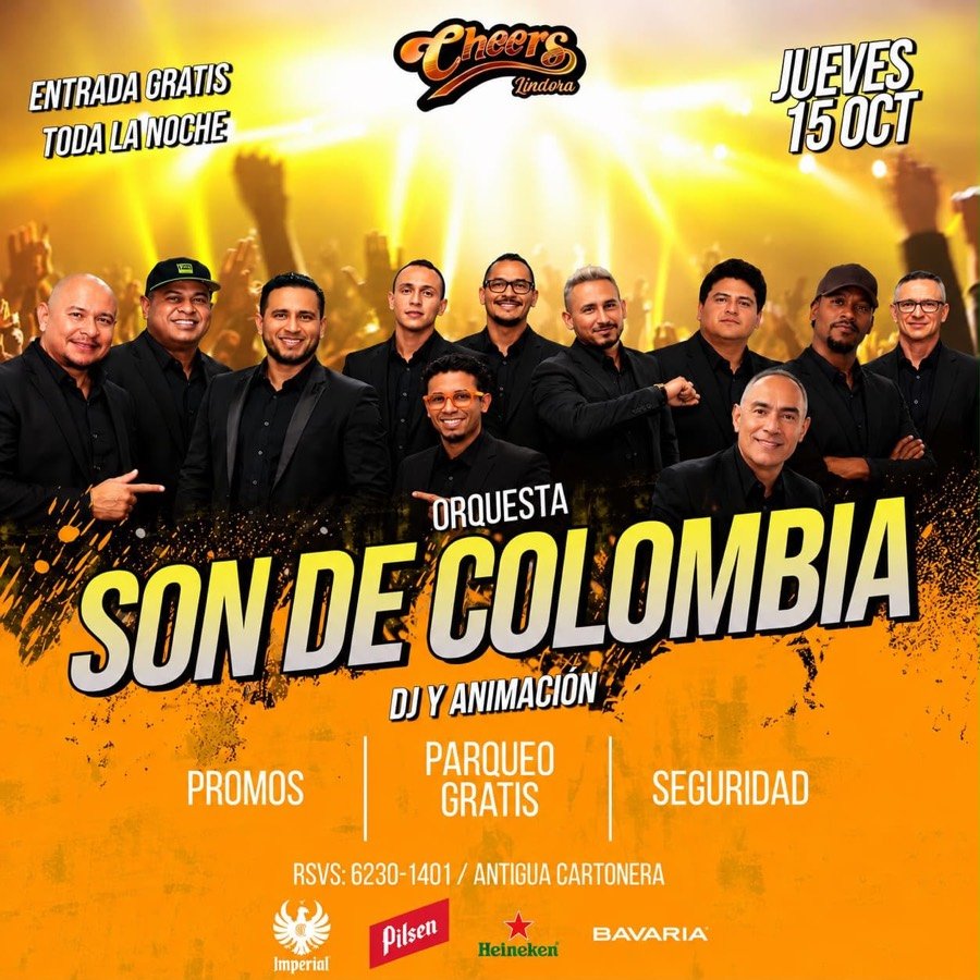 Jueves Orquesta Son de Colombia — Cheers Lindora