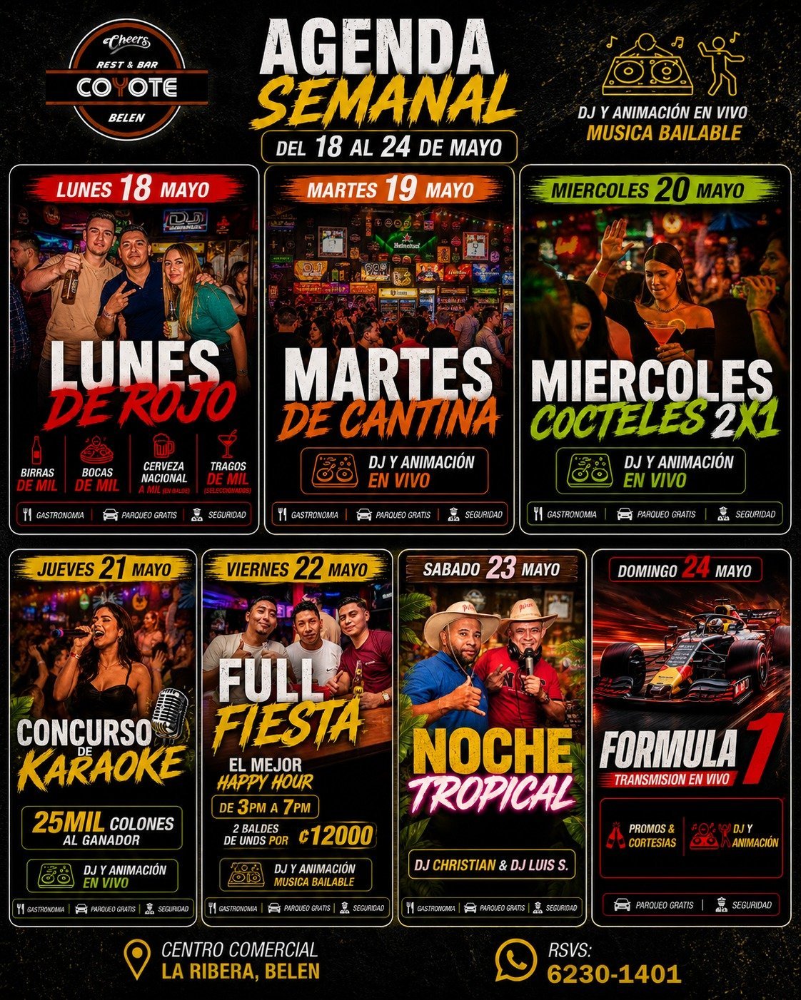 Coyote weekly event agenda May 18-24