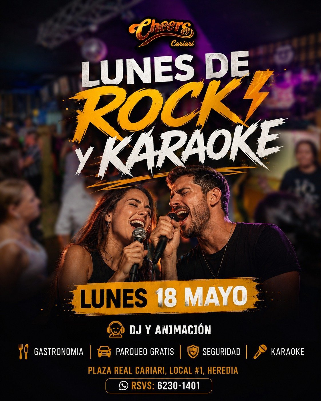Cheers Cerveza rock and karaoke event on May 18