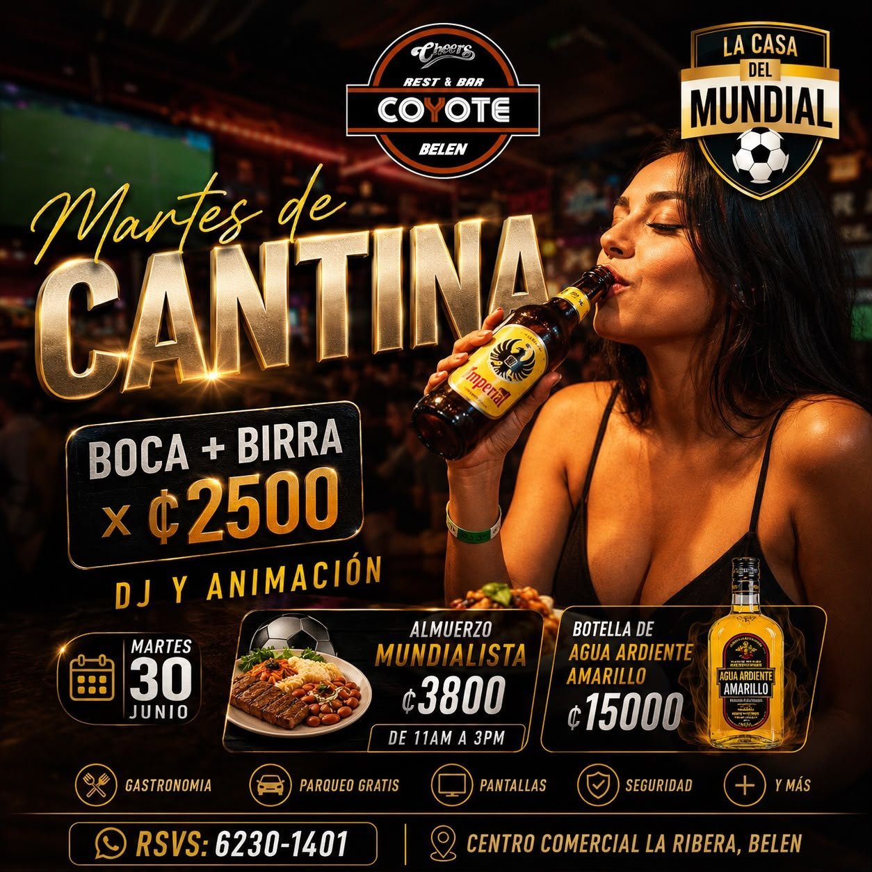 Woman singing at Martes de Cantina event at Coyote Belen bar featuring food and drink specials on Tuesday June 30